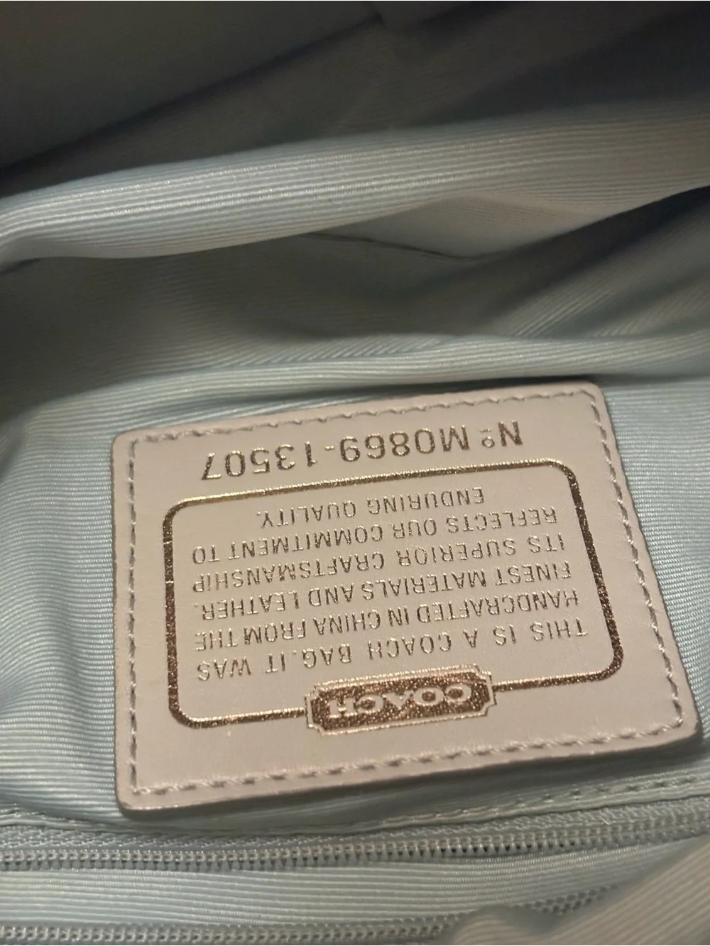 Coach Silver Metallic Logo Shoulder Bag